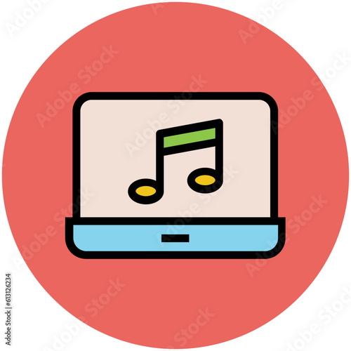 Premium flat rounded icon of music 