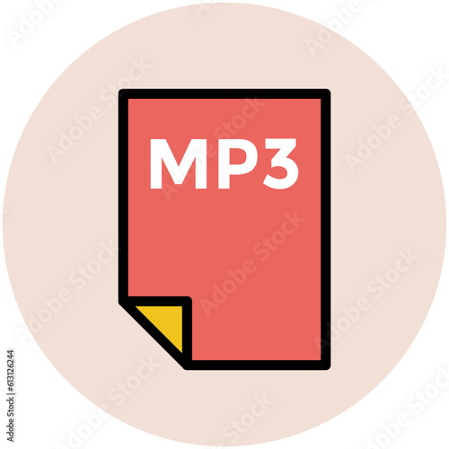 Premium flat rounded icon of music 