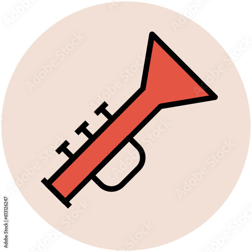 Premium flat rounded icon of music 