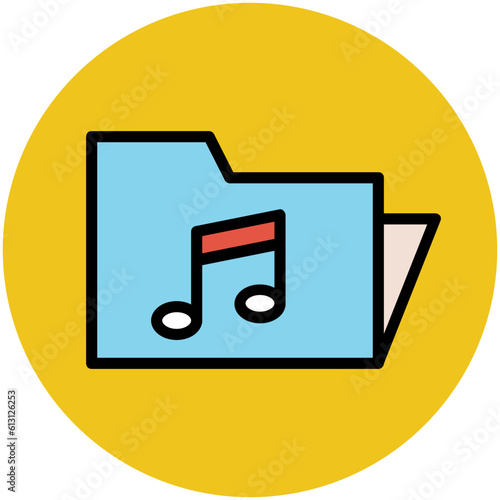 A customizable flat icon of music player 