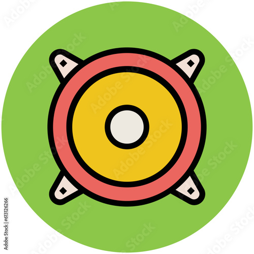 Premium flat rounded icon of music 