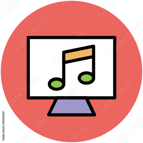 A customizable flat icon of music player 