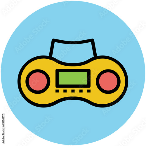 Premium flat rounded icon of music 