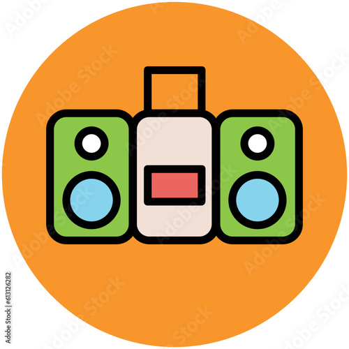 Premium flat rounded icon of music 