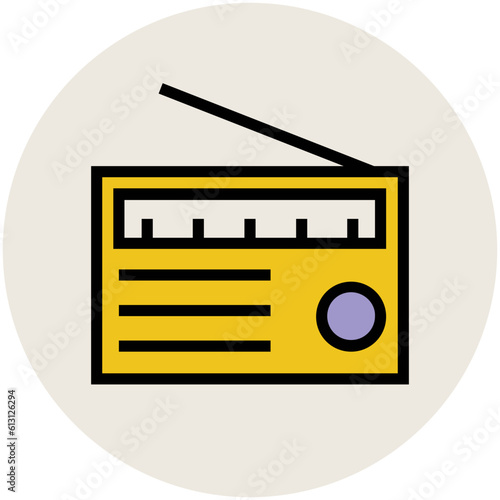 Premium flat rounded icon of music 