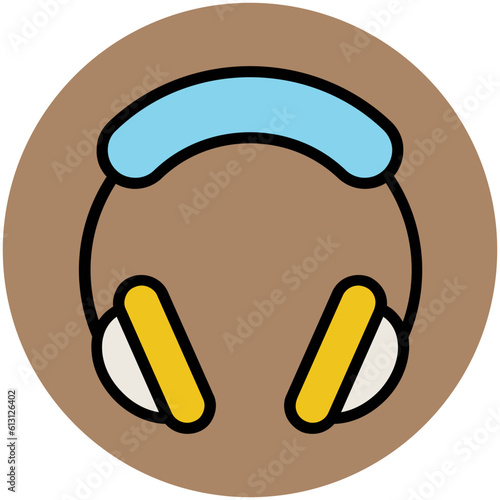 Premium flat rounded icon of music 