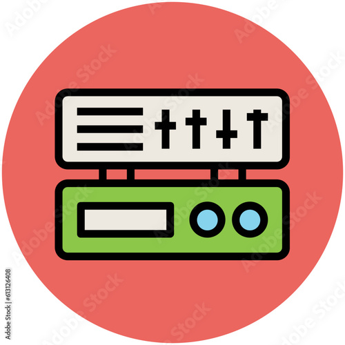 Premium flat rounded icon of music 