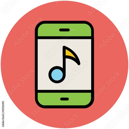 Premium flat rounded icon of music 