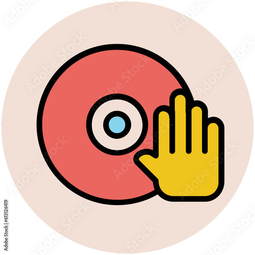 Premium flat rounded icon of music 