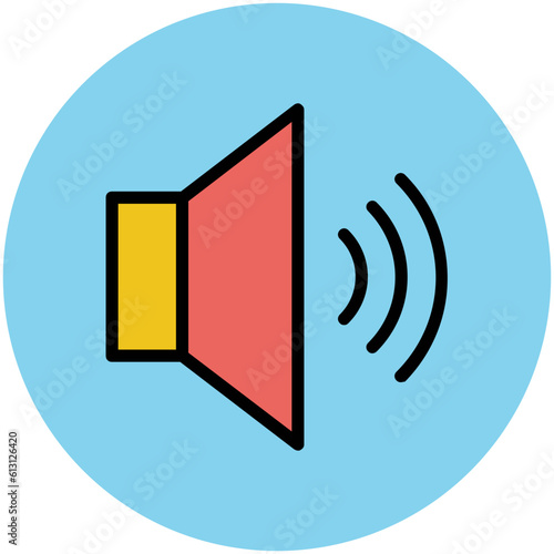 Premium flat rounded icon of music 