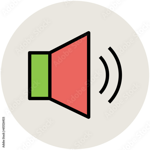 Premium flat rounded icon of music 