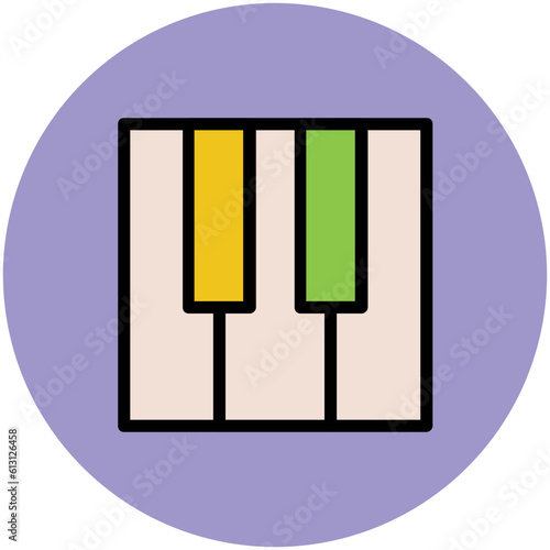 Premium flat rounded icon of music 