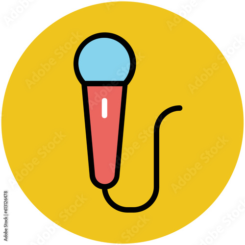 Premium flat rounded icon of music 