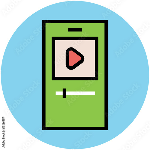 Premium flat rounded icon of music 