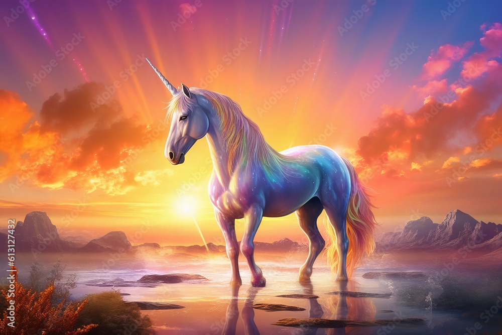 Magical cute unicorn Ai generative Magical cute unicorn Ai generative