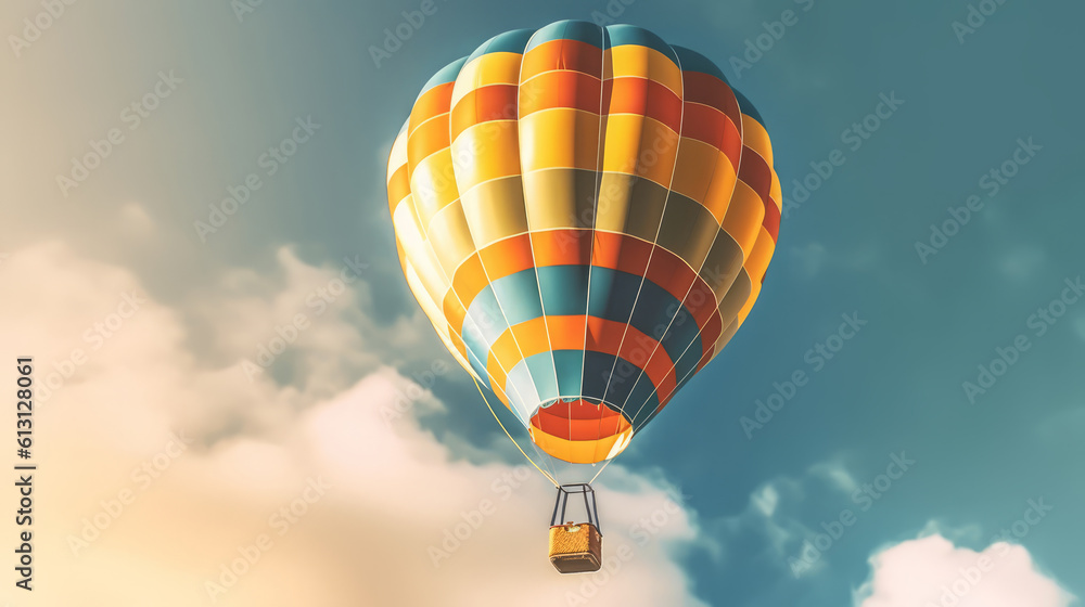 Fototapeta premium Hot air balloon of a beautiful Transportation with futuristic design. AI Generated.