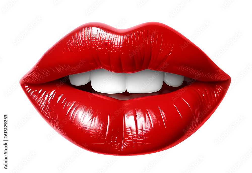 3d red female lips isolated on transparent background. World Kiss day. PNG 3d red female lips isolated on transparent background. World Kiss day. PNG