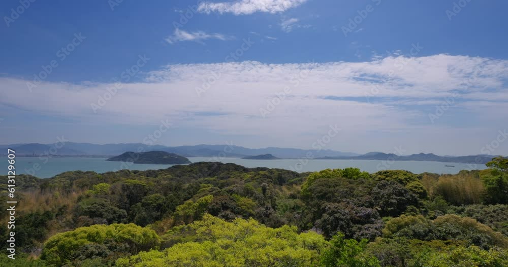 福岡県志賀島から見る海と空の景色 福岡県志賀島から見る海と空の景色