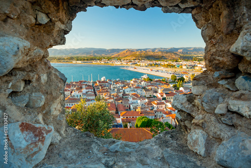 Nafplio, Greece. View over the town from Palamidi Fortress	