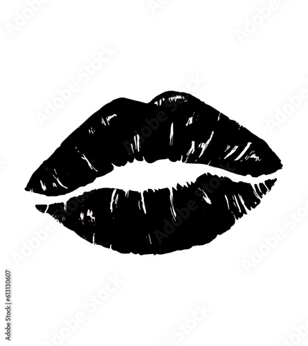 lips kiss silhouette.