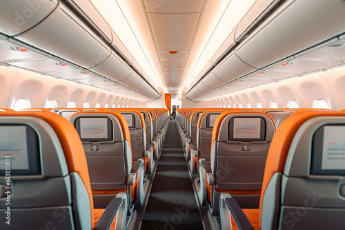 Fotobehang Interior of a transoceanic passenger plane