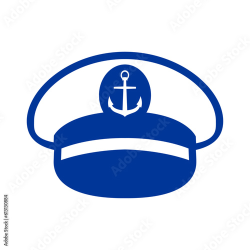 Logo nautical. Sombrero de capitán de barco