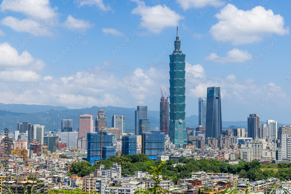 Taipei city skyline landmark in Taiwan