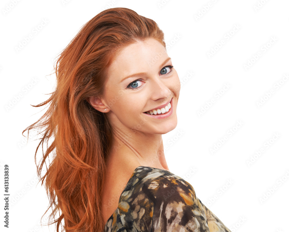 Ταπετσαρία Smile, portrait and red head woman with beauty, natural makeup and cosmetics