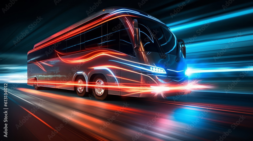 RV (Recreational Vehicle) of a beautiful Transportation with futuristic design. AI Generated. RV (Recreational Vehicle) of a beautiful Transportation with futuristic design. AI Generated.
