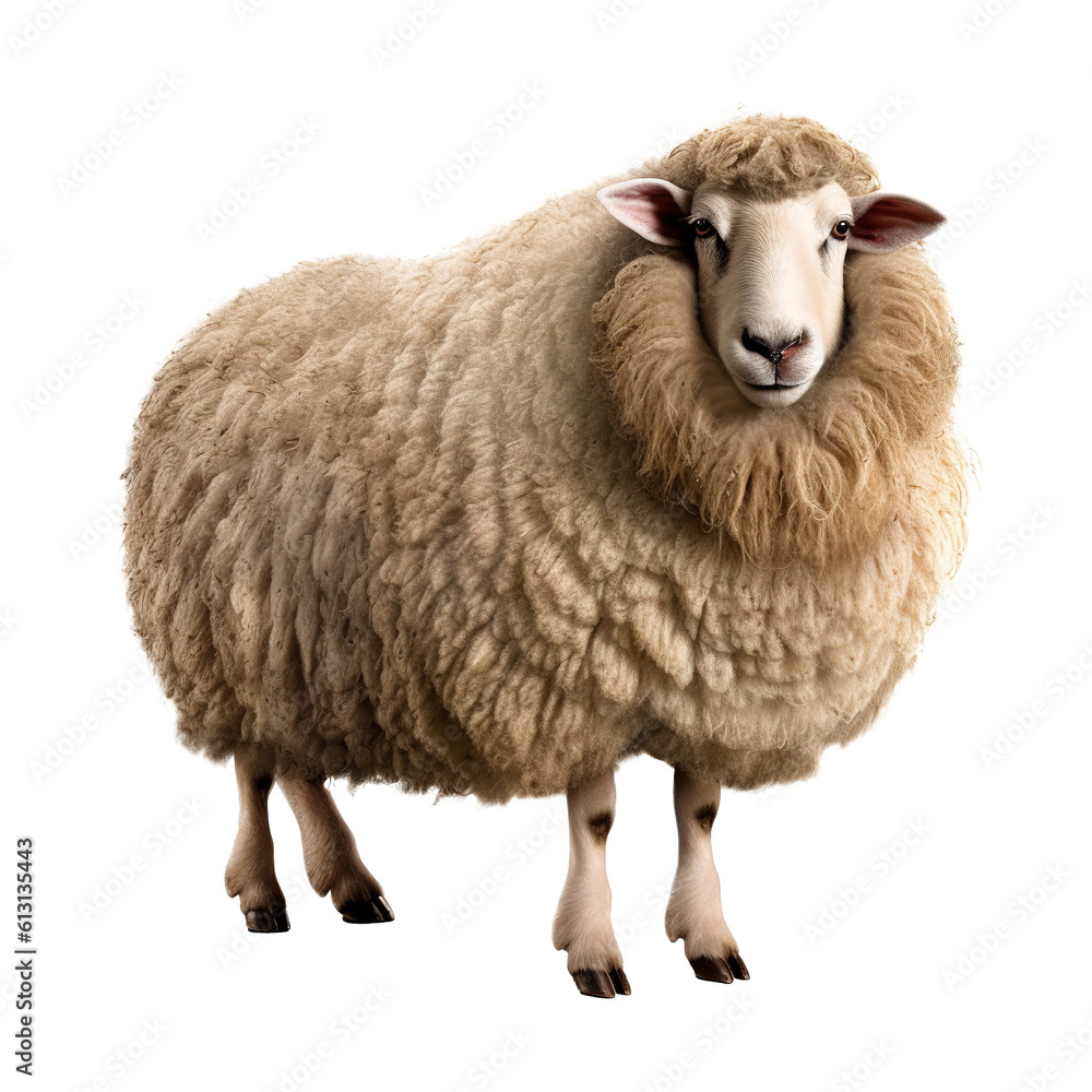 Standing sheep isolated