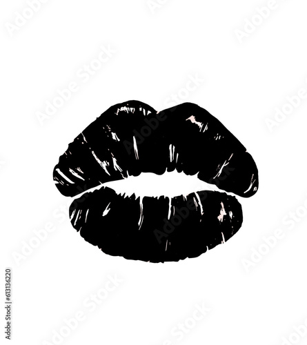 lips kiss silhouette.