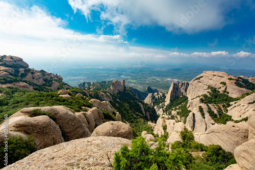 Montserrat Abbey and mountain near Barcelona, Spain 