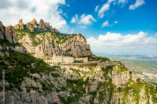 Montserrat Abbey and mountain near Barcelona, Spain	 photo