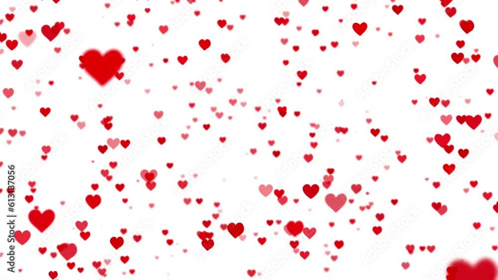 Red hearts soaring chaotically against a white backdrop. This mesmerizing video showcases a dynamic dance of unpredictable motion as the red hearts take flight, creating an enchanting visual display. Red hearts soaring chaotically against a white backdrop. This mesmerizing video showcases a dynamic dance of unpredictable motion as the red hearts take flight, creating an enchanting visual display.