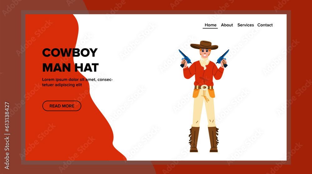 cowboy man hat vector. retro male, western american, rodeo vintage, texas fashion, america costume cowboy man hat web flat cartoon illustration
