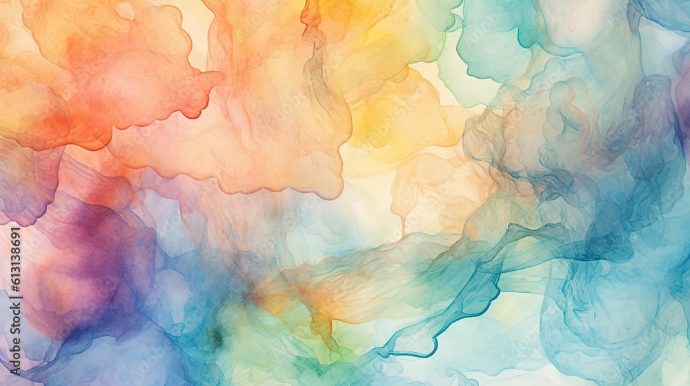 Abstract Watercolor Mix: Colorful Paint Splash Artistic Background: Generative AI