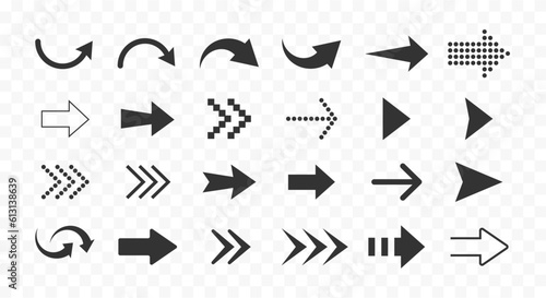 Print stock illustration. Arrow set vector icons. Isolated arrow symbols. Arrow black icon.