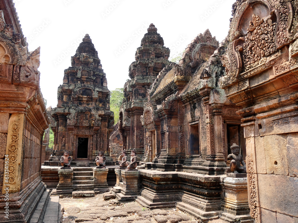 Banteay Srei Temple, Siem Reap Province, Angkor's Temple Complex Site listed as World Heritage by Unesco in 1192, built in 967 by King Jayavarman V, Cambodia