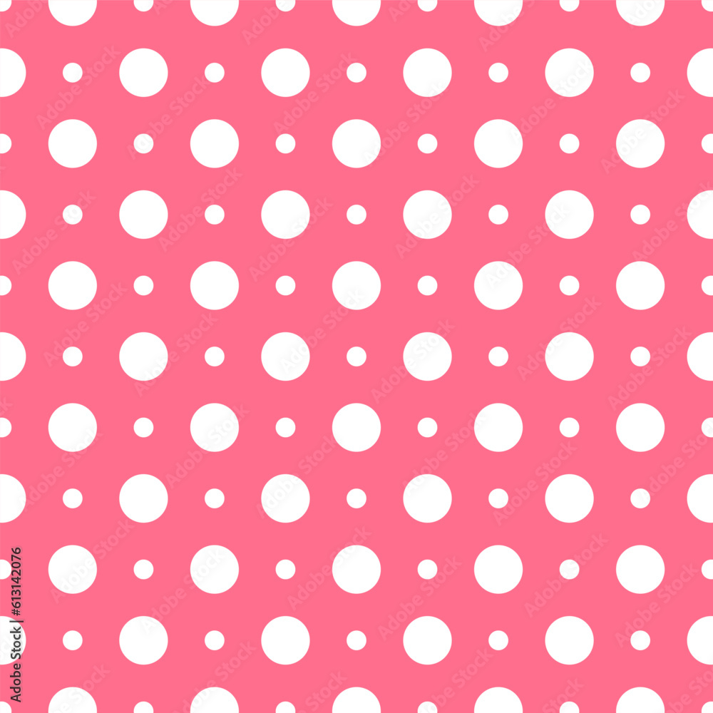 Pink White Polka Dot Pattern Vector Background