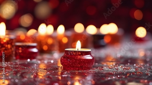 arabic lantern and candles holiday light Diwali holiday template background generated ai