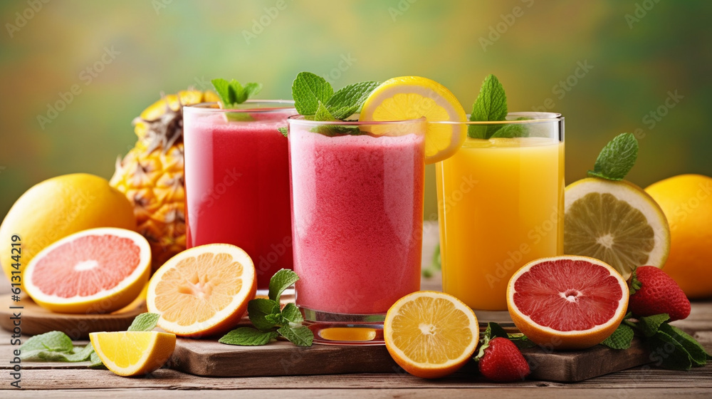 Fototapeta premium Revitalizing and nutritious beverage Generative AI