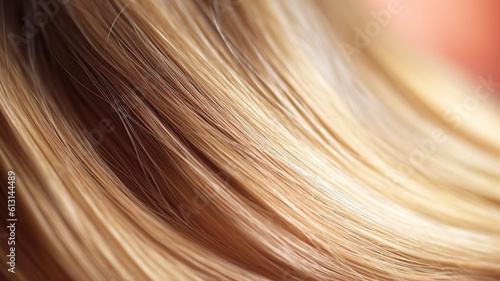 Close up view of shiny blond hair with ombre created with generative ai tools
