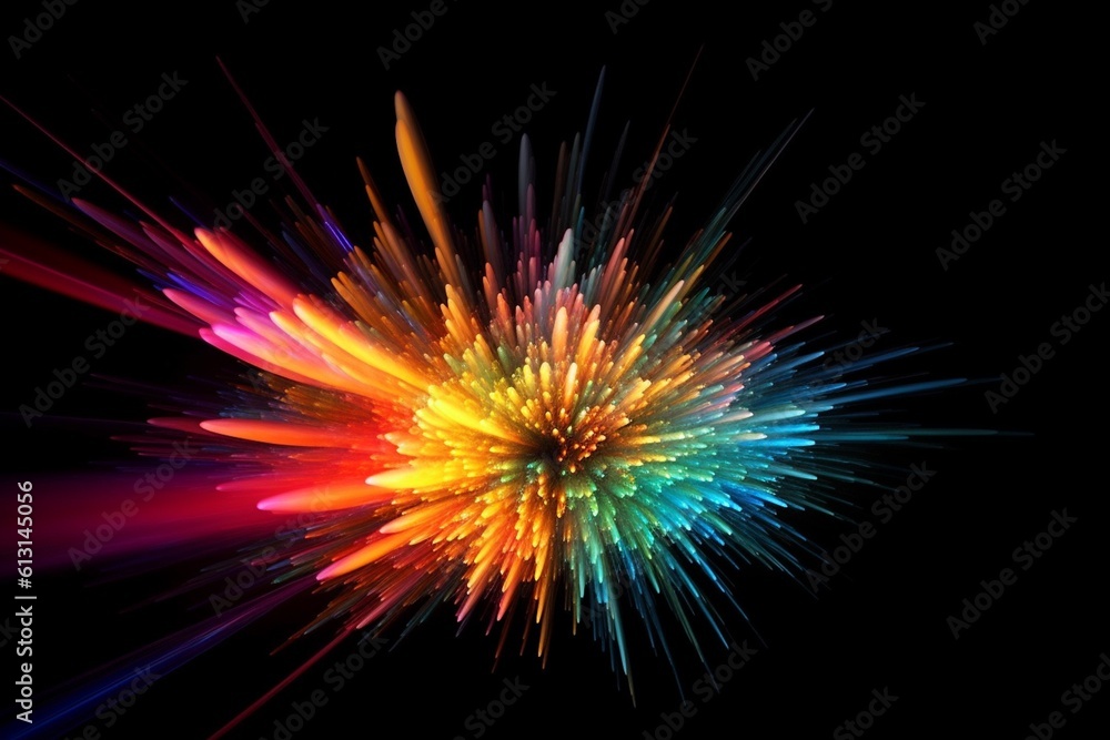 Dynamic Energy Burst with Vibrant Color and Explosive Motion Created with Generative AI Dynamic Energy Burst with Vibrant Color and Explosive Motion Created with Generative AI