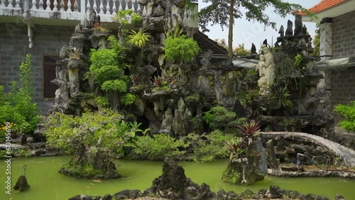 Landscape design in the park. Religious complex Dan vien Xito Thanh Mau Tam My Ca in Cam Ranh in Vietnam. photo