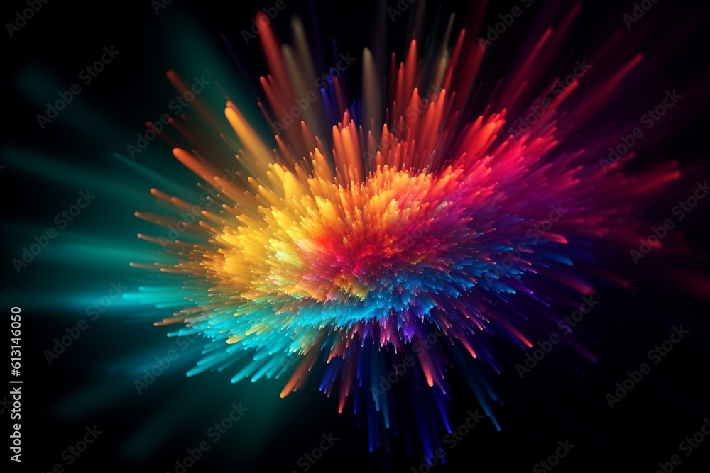 Fototapeta premium Dynamic Energy Burst with Vibrant Color and Explosive Motion Created with Generative AI
