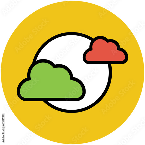 An eye catchy flat icon of partly cloudy 