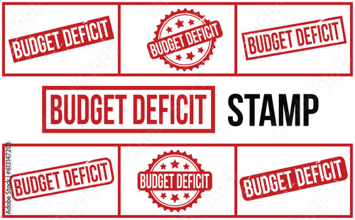 Budget Deficit Rubber Stamp set Vector