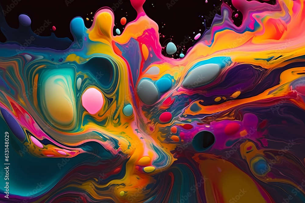 a colorful splash from paint on a black background