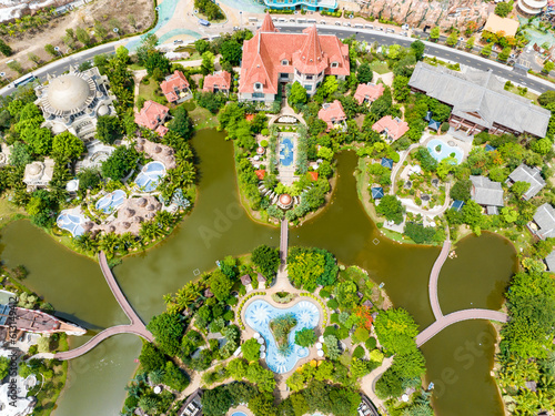 Characteristic buildings of Haihua Island Sea Paradise, Zhanzhou, Hainan, China photo