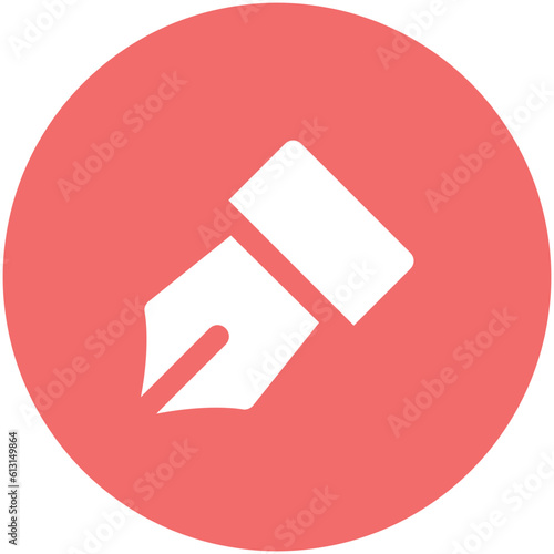 Editable flat icon of pen nib 